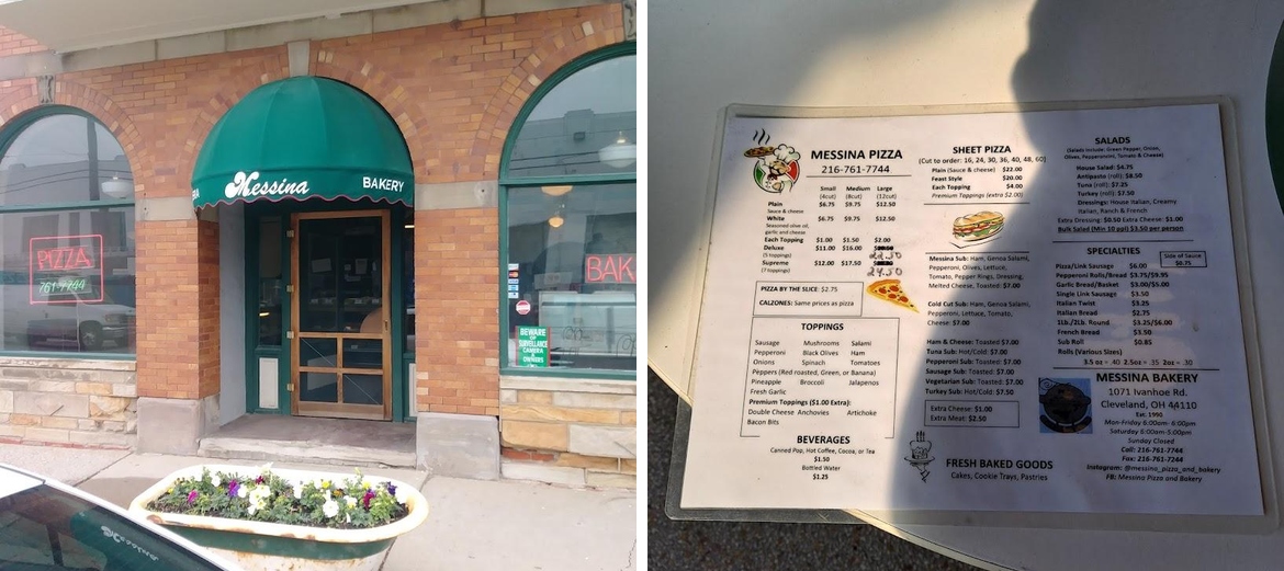 Messina Pizza & Bakery Menu
