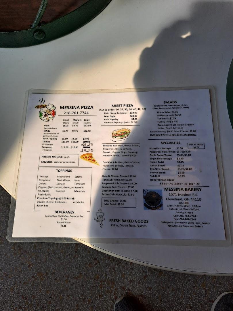 Messina Pizza & Bakery Menu image 3